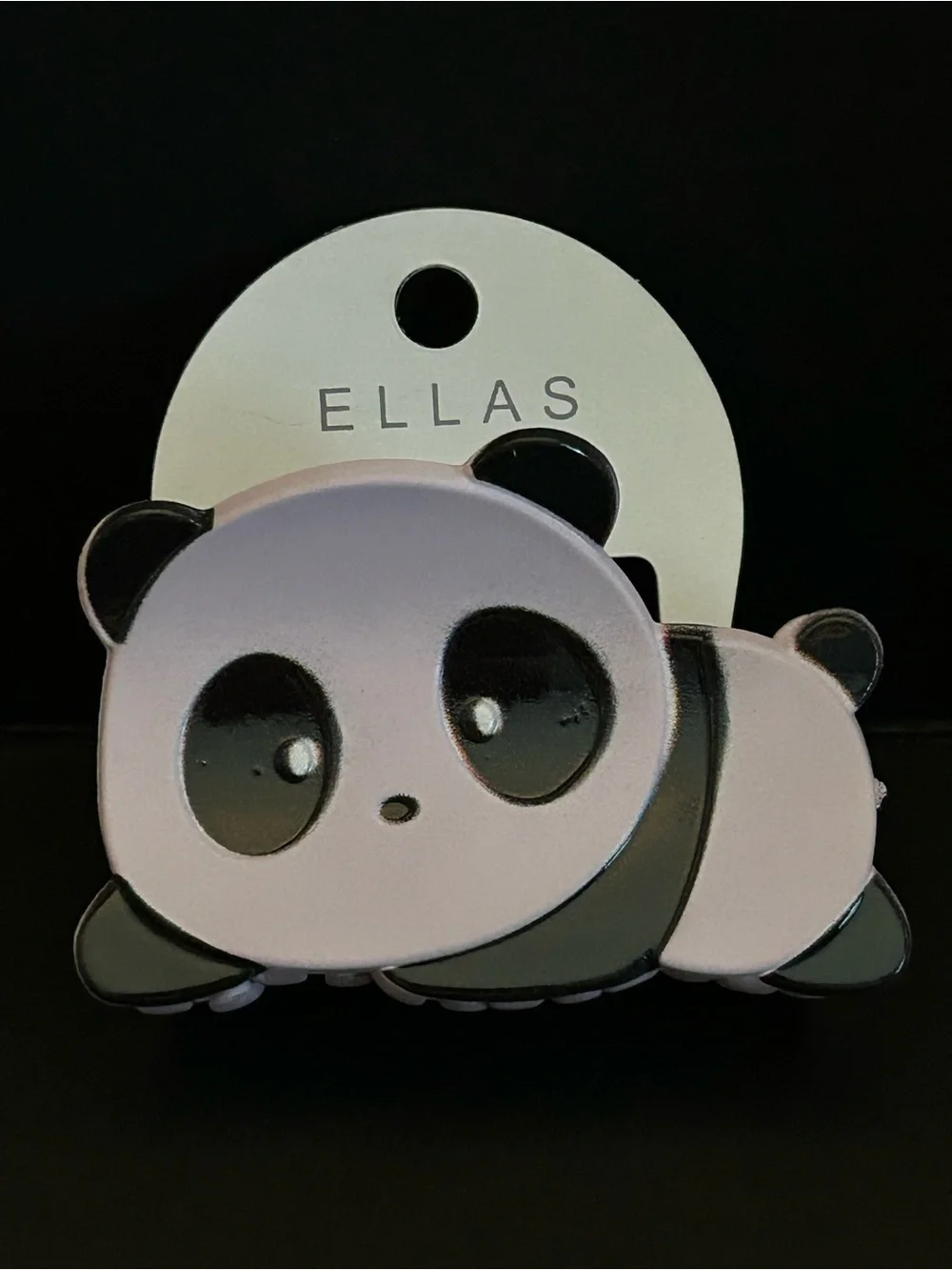 Ellas Panda Kids Hair Claw Clips - Blue, Pink, Purple and White Set of Four